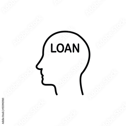 Person thinking about a loan. Financial concept.