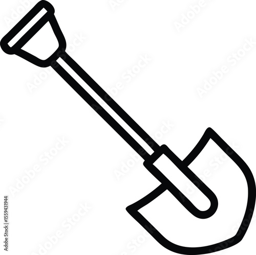 Vector art of a shovel isolated on white background is ready for digging in the garden