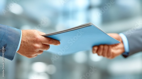 Wallpaper Mural Professional Hands Exchanging Document in Modern Office Setting Torontodigital.ca