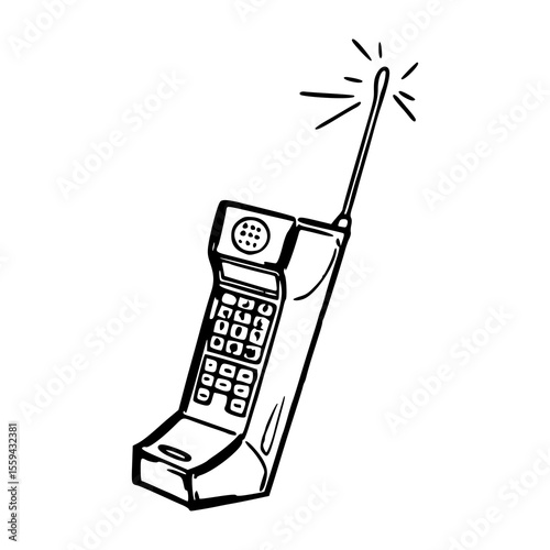 classic portable phone drawing