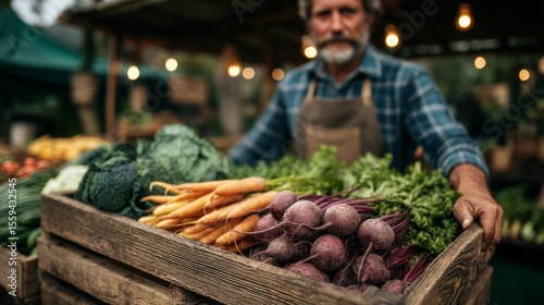 Wallpaper Mural Fresh Organic Vegetables Sold by Farmer at Outdoor Market Stall Torontodigital.ca