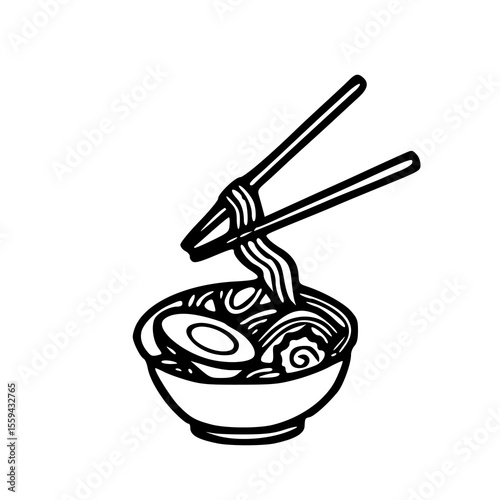 traditional Japanese ramen bowl icon