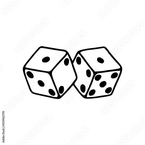 dice pair isolated - gambling and game design element