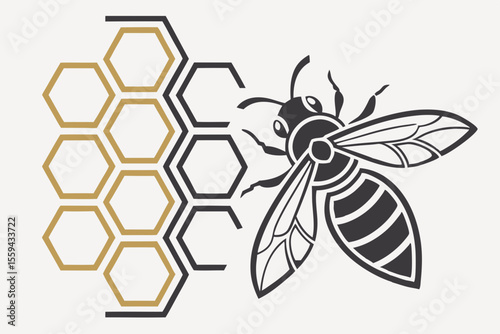 bee and honey
