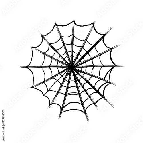 Simple and creative spider web illustration on white background