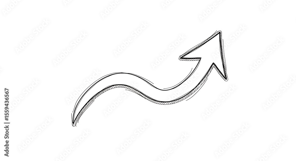 Fototapeta premium An upward trending arrow indicates progress and growth