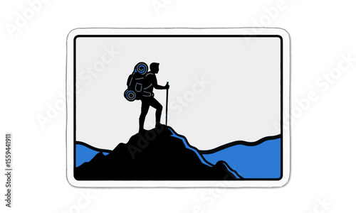 Mountain Climber Silhouette Landscape