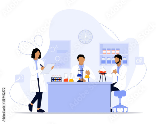 Laboratory concept illustration. Suitable for landing page, ui, web, App intro card, editorial, flyer, and banner.