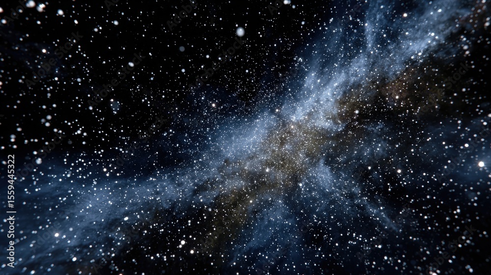 Obraz premium A breathtaking view of a star-filled galaxy with swirling cosmic dust in deep space, showcasing the vastness and mystery of the universe.