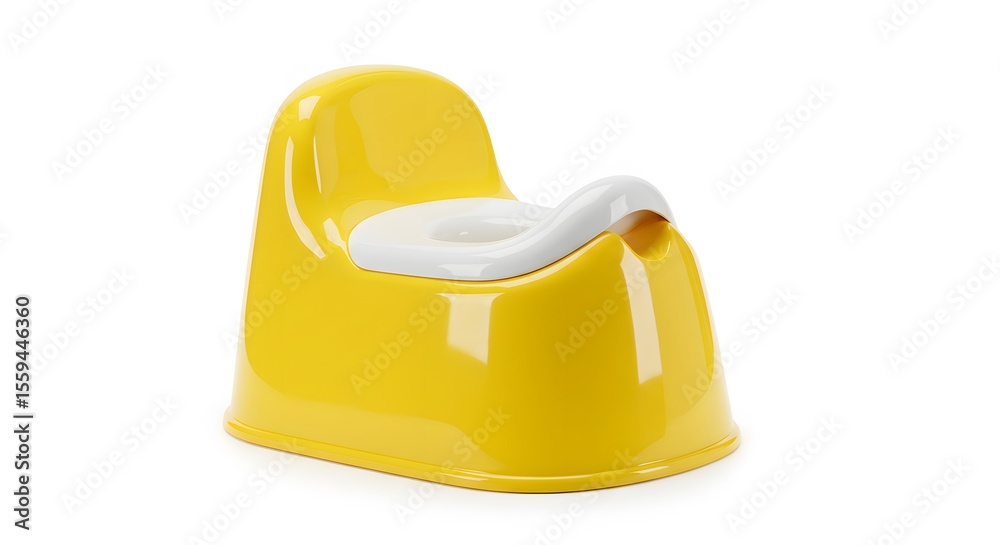 Fototapeta premium Bright Yellow Toddler Potty Training Seat for Kids: A Safe and Comfortable Potty Chair for Early Childhood Development