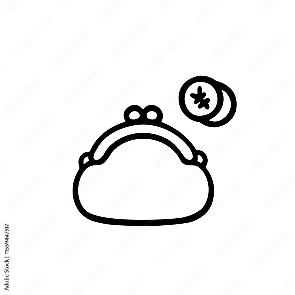 Obraz premium シンプルな小銭入れのイラスト素材