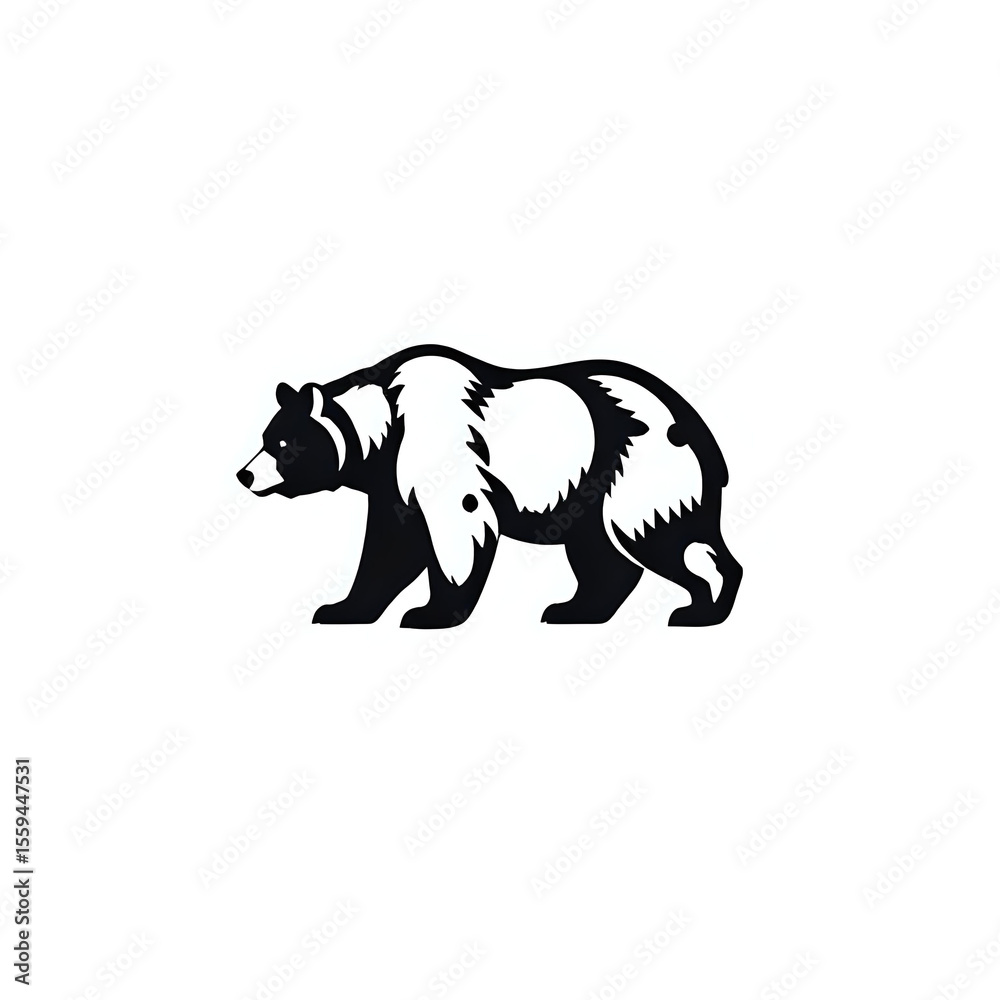 Obraz premium a bear in black an white icon