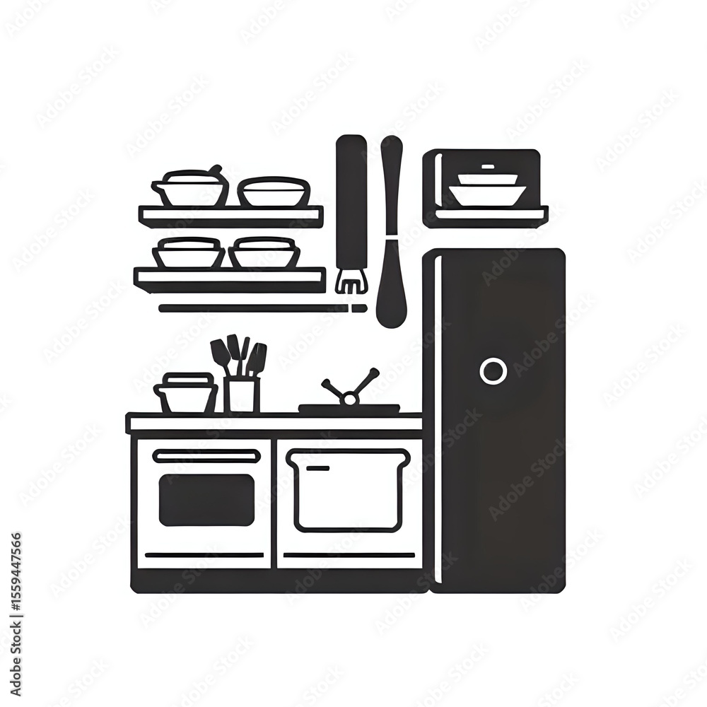 a kitchen icon isolated on white background a kitchen icon isolated on white background