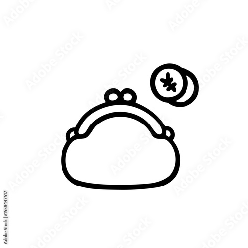 シンプルな小銭入れのイラスト素材
