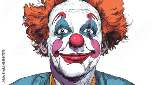 Colorful Clown Flat Vector Illustration