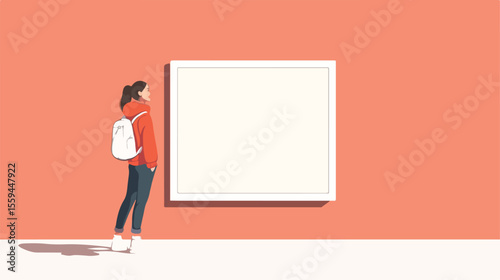 Stylish Teenager Posing in Front of Empty Frame