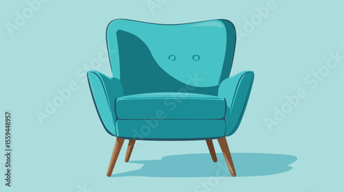 Modern Relaxing Chair Furniture Flat Vector Illustration