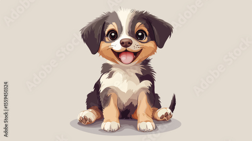 Adorable Baby Dog with Cute Little Smile Sitting