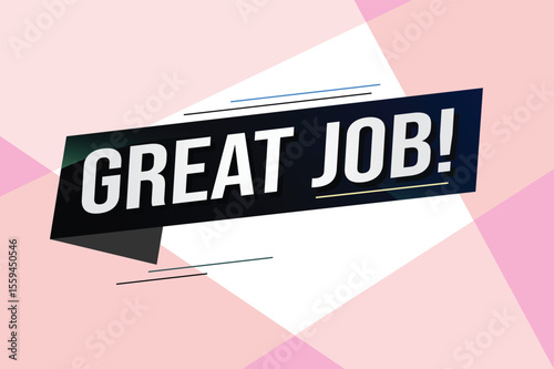 Great job word concept vector illustration with 3d lines style for social media landing page, template, ui, web, mobile app, poster, banner, flyer, background, gift card, coupon, label, wallpaper 