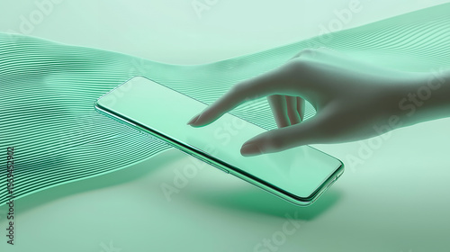 Wallpaper Mural 未来感ある指タッチ操作とスマートフォンのデジタル表現 Torontodigital.ca