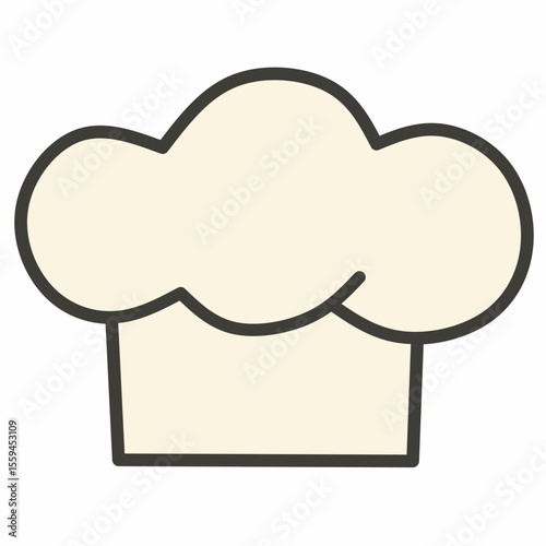 Chef hat in hand-drawn style. Perfect for culinary-themed designs, recipe blogs, cooking tutorials, and kitchen branding.