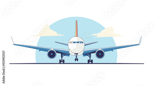 Modern Airplane Flying Transport Vector Illustration