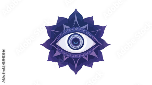 Ajna Chakra Icon Flat Vector Illustration