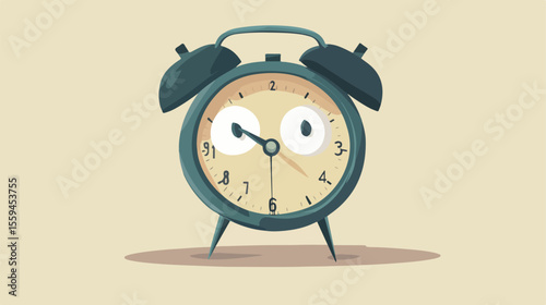 Eavesdropping Cartoon Alarm Clock Illustration