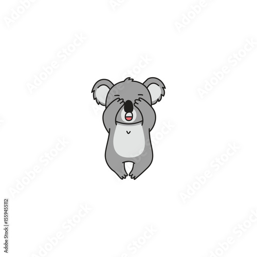 An icon of a cute cartoon koala character covering its face with its hands and a shy expression, symbolizing embarrassment, shyness, or bashfulness.