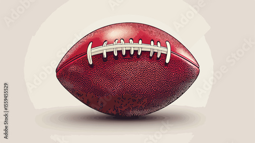 American Football Ball Sports Equipment Flat Vector Illustration