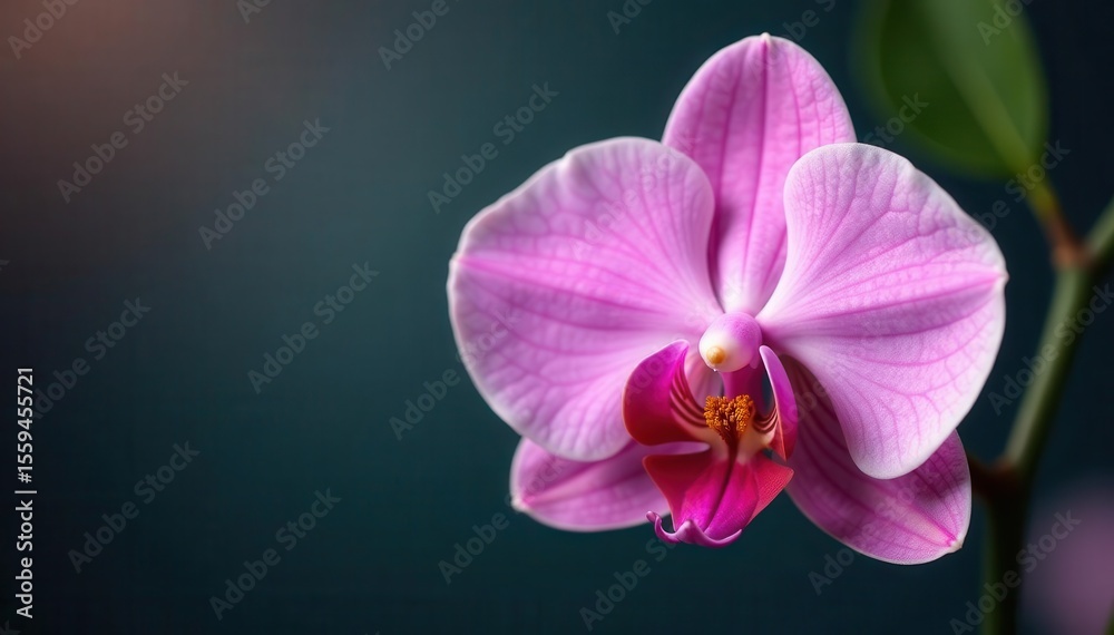 Fototapeta premium Delicate orchid flower, showcasing veining and color variations , closeup, nature photography, beauty