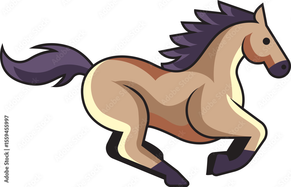 Running Horse Cartoon Illustration Running Horse Cartoon Illustration