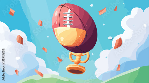 American Football Sport Balloon Trophy Cup Concept