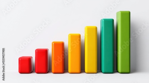 Colorful bar chart representing growth and progress in data analysis