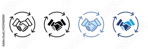 Onboarding Flow Icon Set Multiple Style Collection