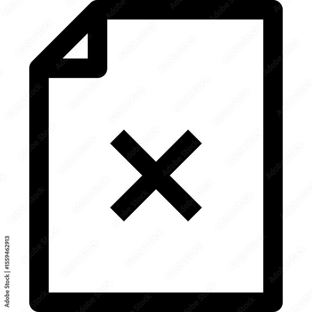Fototapeta premium Document Remove - Simple Minimalist Icon