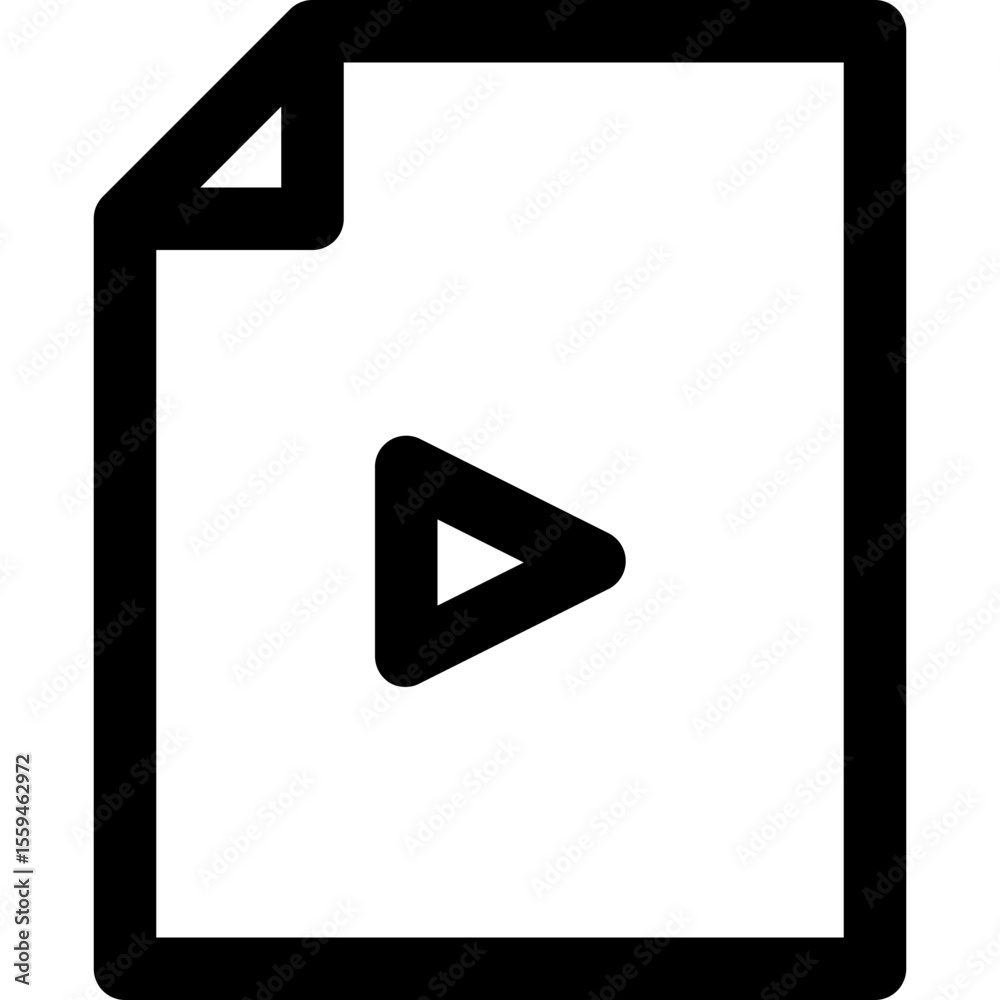 Fototapeta premium Document Video - Simple Minimalist Icon
