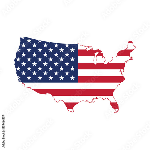 Ilustration vector graphic of usa map flag