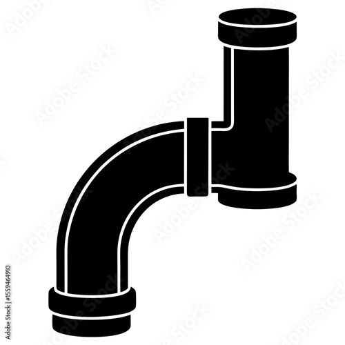 Straight Plumbing Pipe Illustration Vector for Construction and Engineering Projects