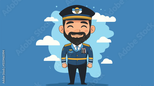 Argentina Flag Pilot Mascot Cartoon Vector Illustration