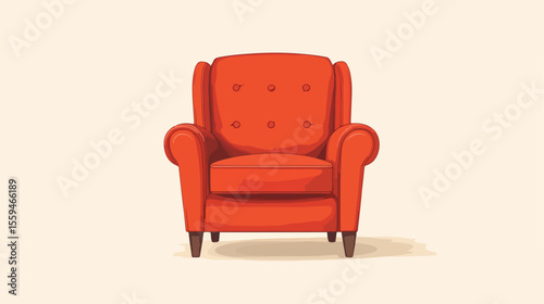Modern Armchair Home Furniture Flat Vector Illustration