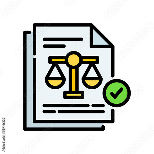 Legal Document lineal color icon