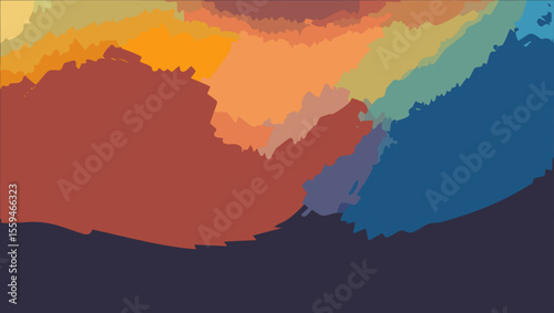 Abstract Landscape Painting with vibrant colors and artistic flair. A visually appealing artwork that ignites creativity and inspiration.