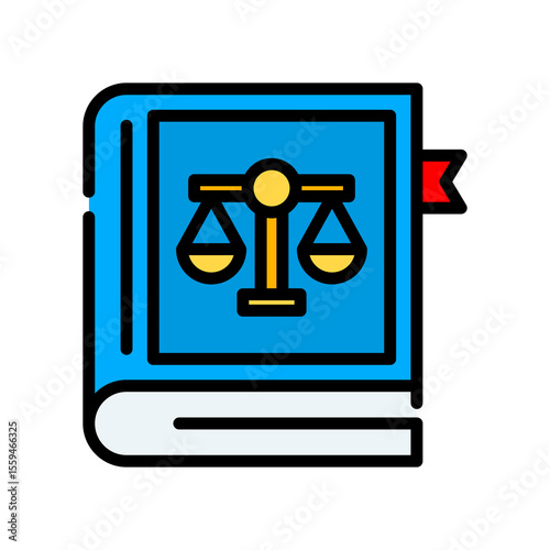 Law Book lineal color icon