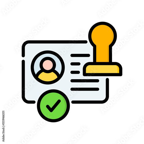 License lineal color icon