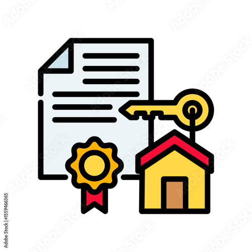 Title Deed lineal color icon