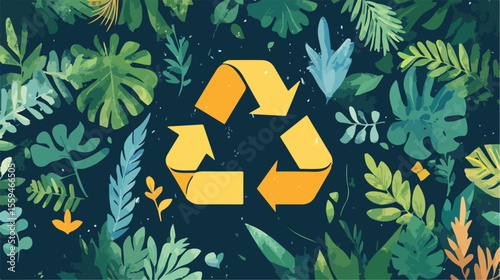 Eco-Friendly Green Arrows Recycle Symbol Vector Illustration