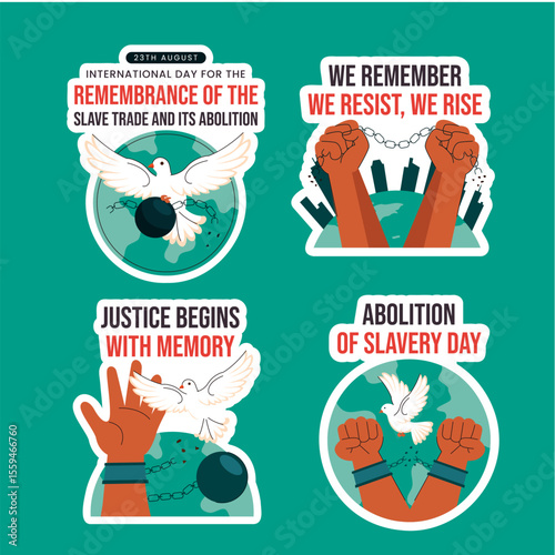 International Day Against the Slave Trade Vector Design with Educational Awareness Label Theme