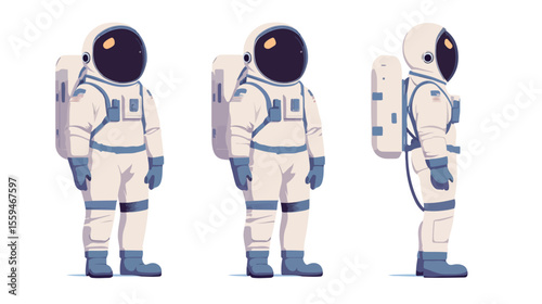 Futuristic Astronaut Profession Character Design Illustration