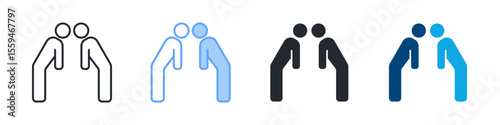 Respect Icon Set Multiple Style. Designed In Outline, Blue, Glyph, Dual Tone